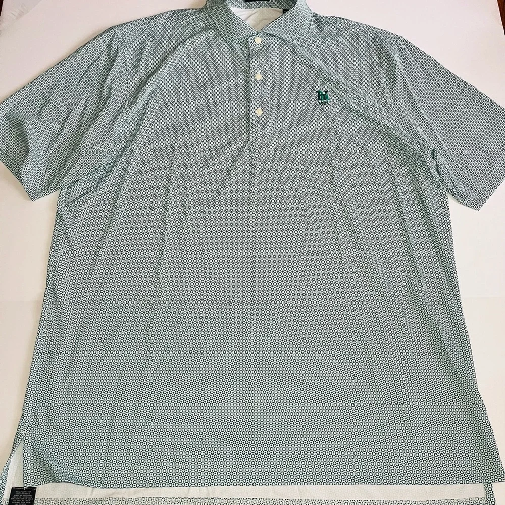 Turtleson Performance Golf Polo Shirt Mens XL mini geometric print - Picture 2 of 5